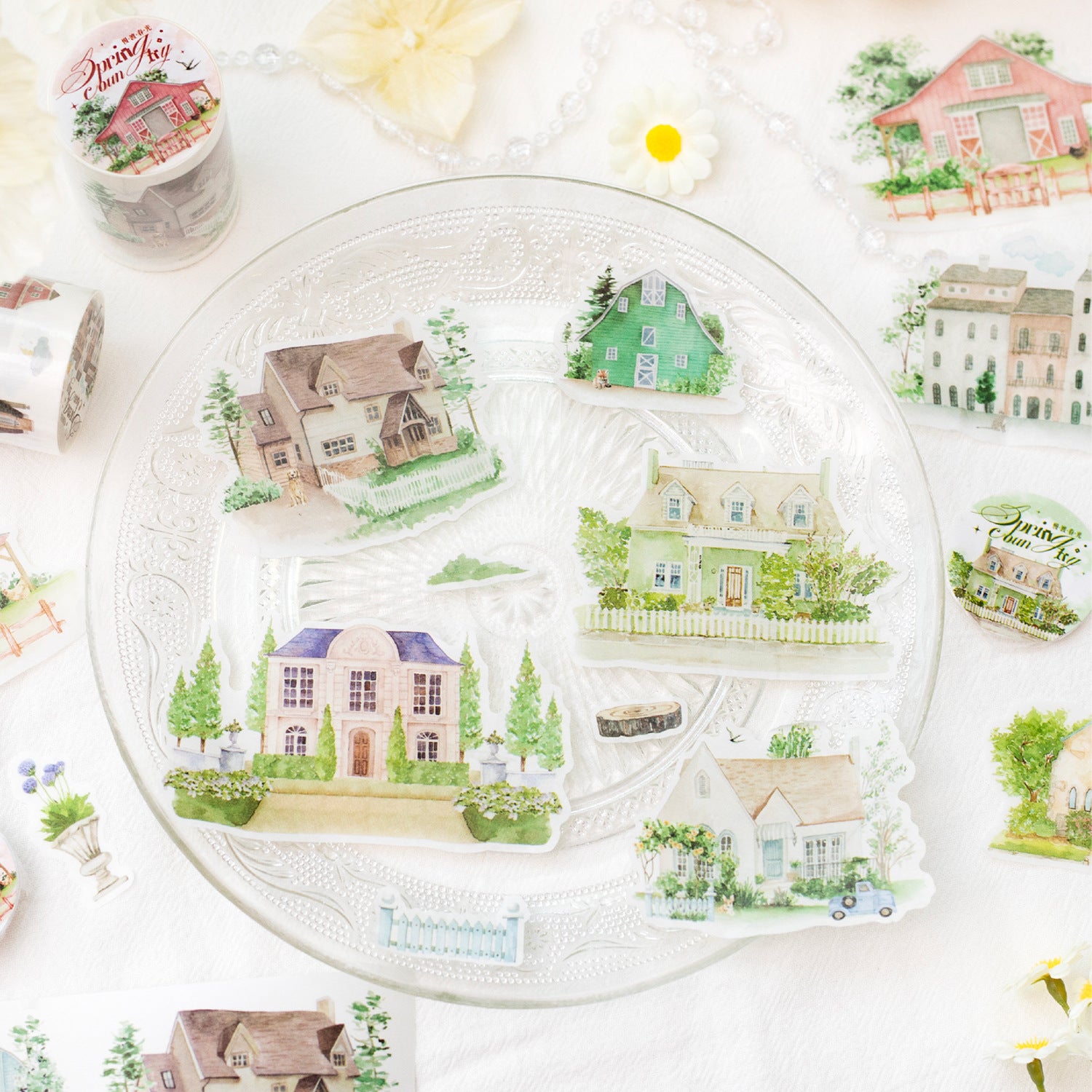 1 Roll Village House Washi Stickers Tape MDCG