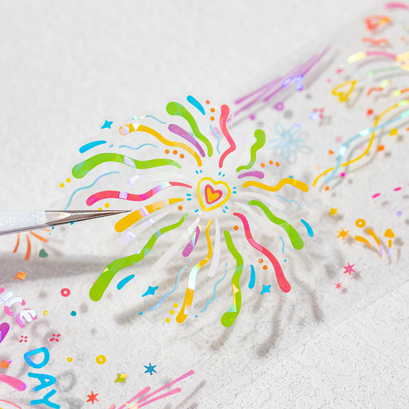 1 Roll Firework PET Stickers Tape HHSJ