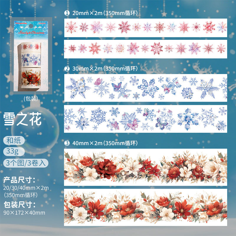 3 Rolls Christmas Washi Tape Set XGSD