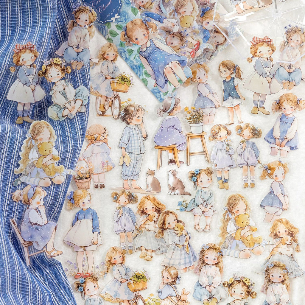 40 Pcs Childhood Kids PET Stickers WWBW