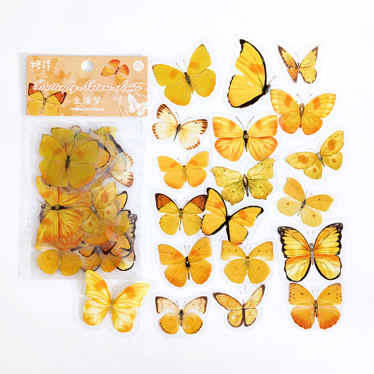 40 Pcs Buttefly PET Sticker Pack HDZRB