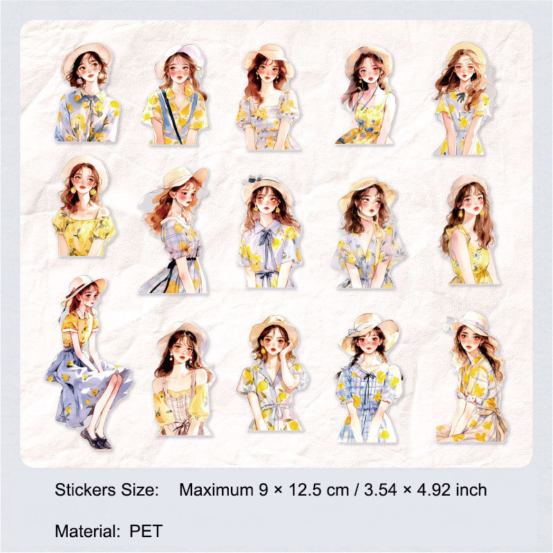 30 Pcs Fashion Girl PET Stickers ZDYSH