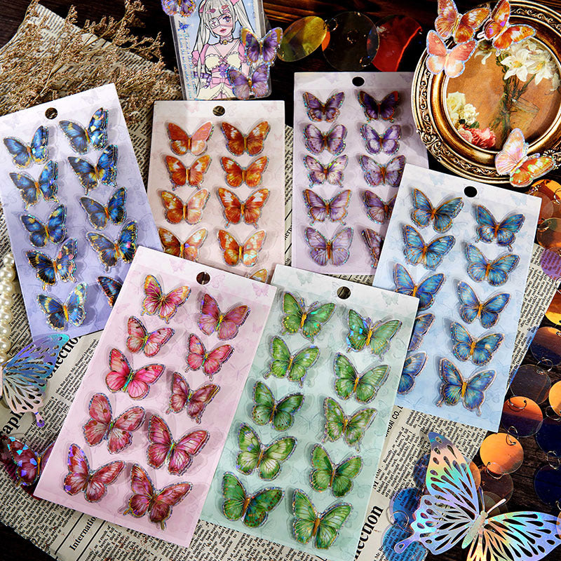 10 Pcs Glitter Butterfly Stickers MDHJ