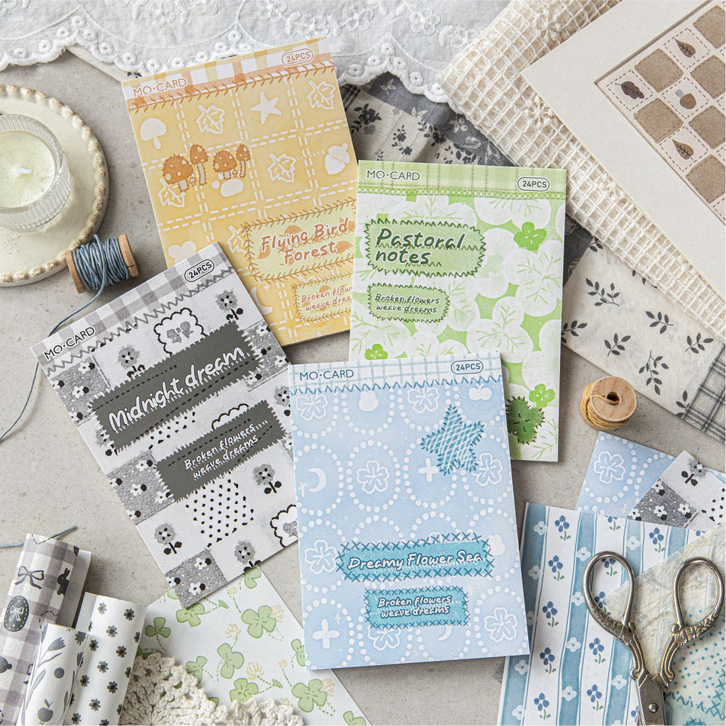 24 Pcs Floral Grid Basic Journal Paper SMZM