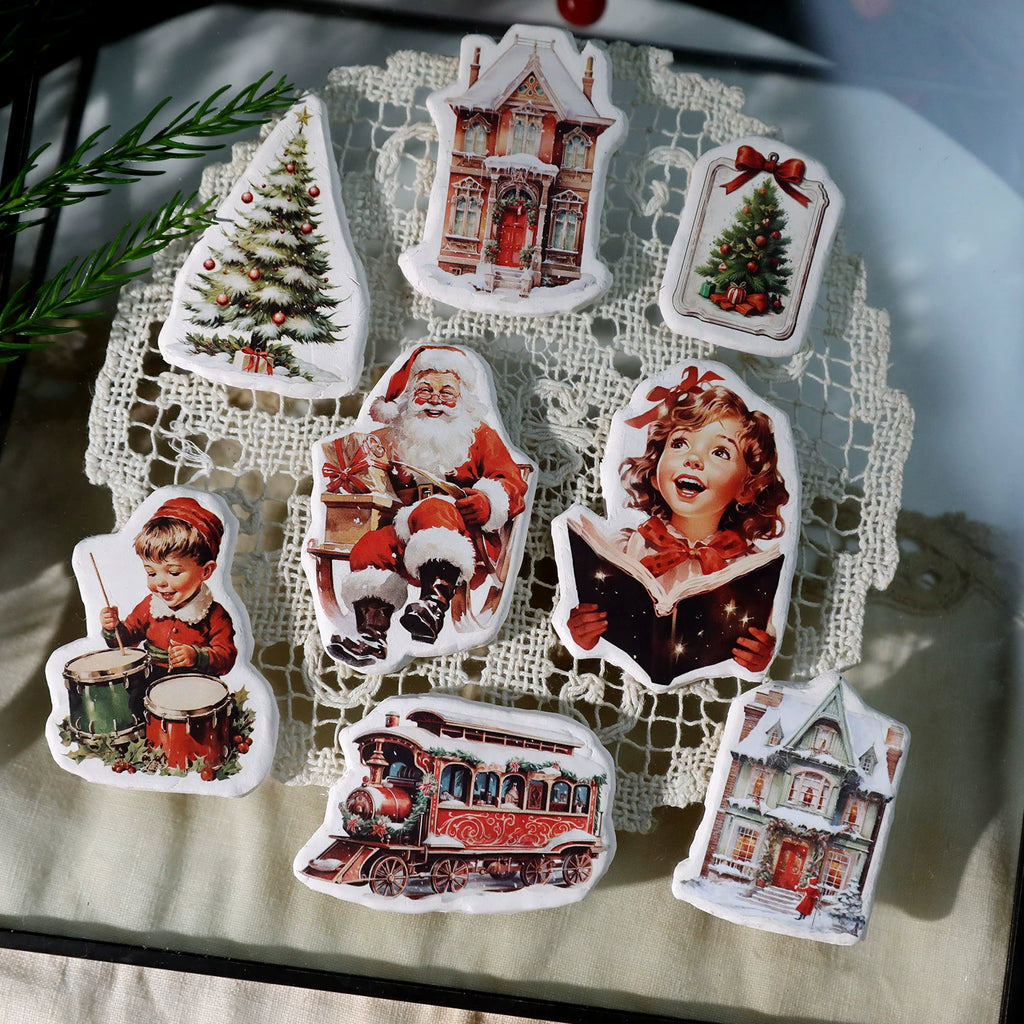 3 Sheets Rub on Stickers - Vintage Christmas
