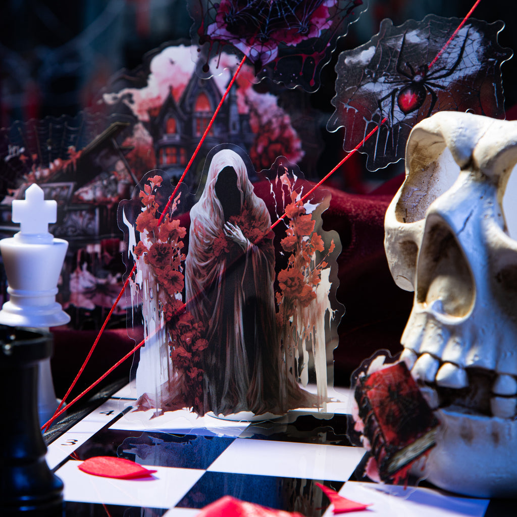 20 Pcs Dark Themed PET Stickers YSJL