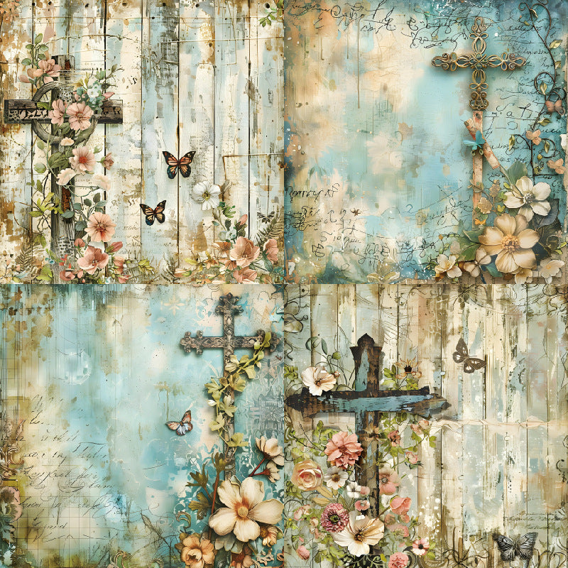 6 inch  Embossed Floral Scrapbook Paper Pad SKP040