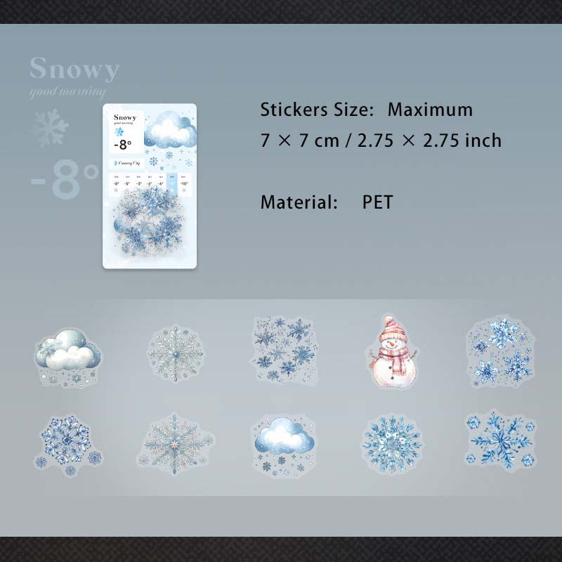 20 Pcs Weather PET Stickers QXWQ