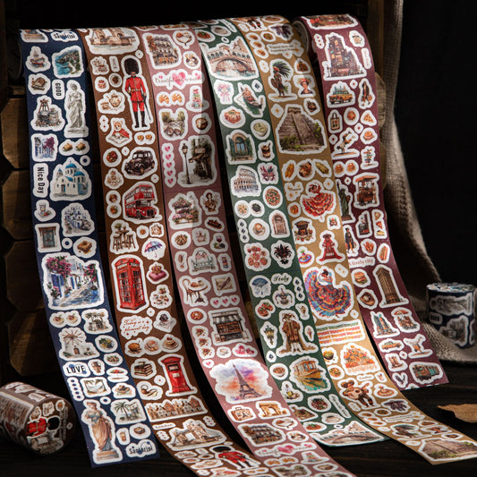 1 Roll Travel Themed Stickers Tape LGYJ