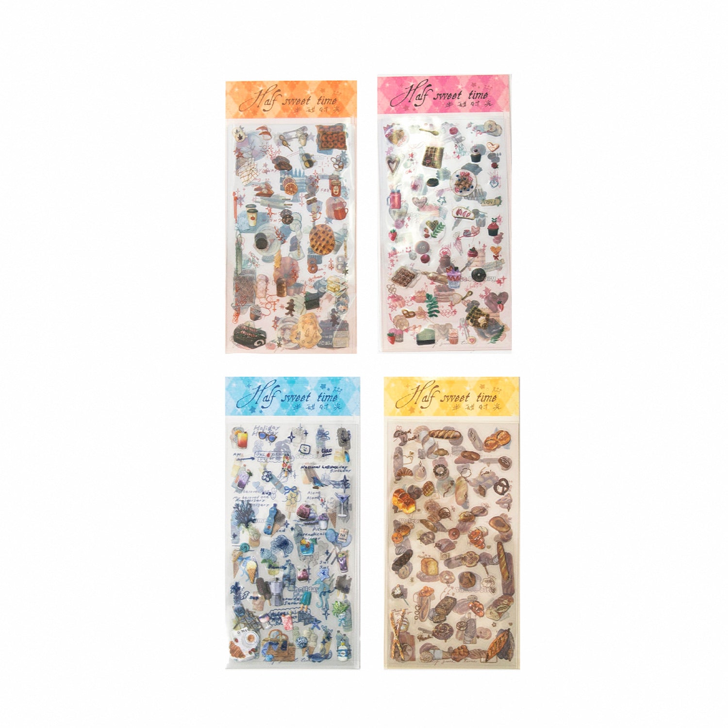 6 Sheets Dessert Drink PET Stickers BTSG