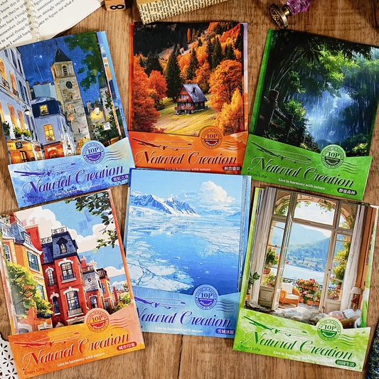 15 Pcs Seasonal Landscape Cardstock Stickers ZRZW