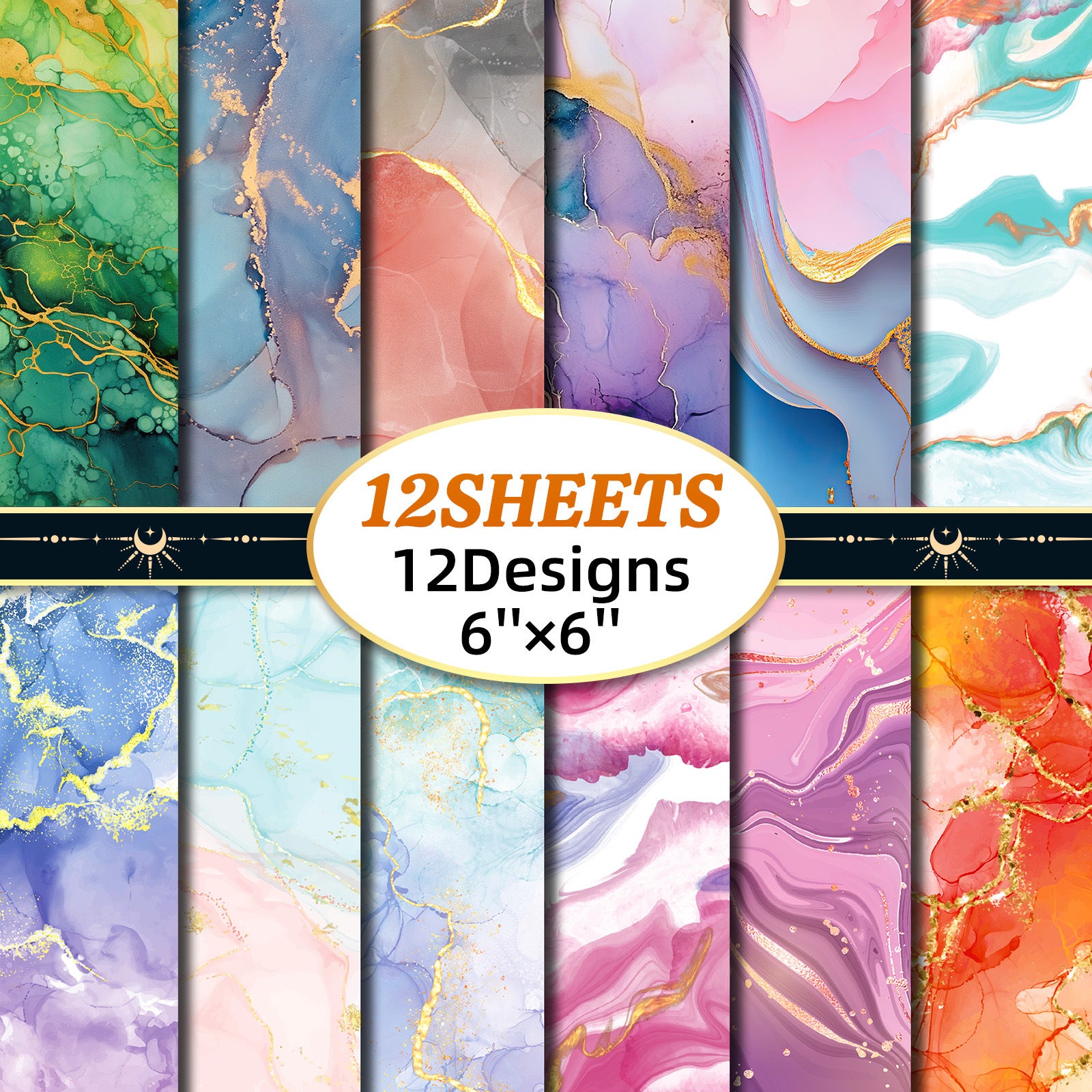 6 inch Gilding Marble Scrapbook Paper Pad PA724