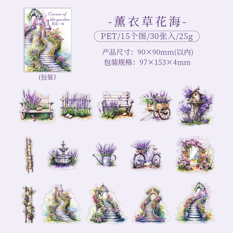 30 Pcs Garden Theme PET Stickers HYYJ