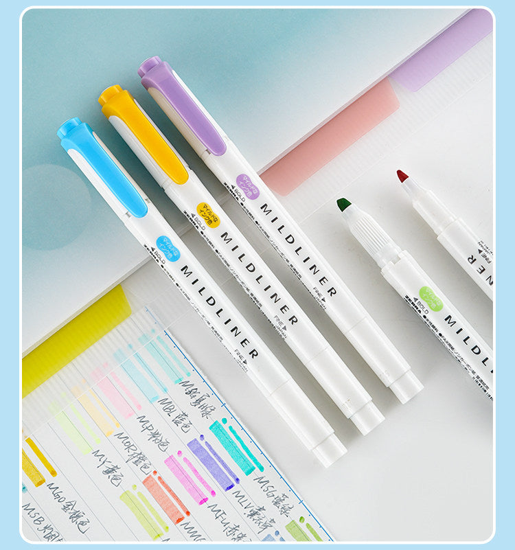Zebra Mildliner WKT7 Double-Sided Highlighter - Mild Chrysanthemum Yellow