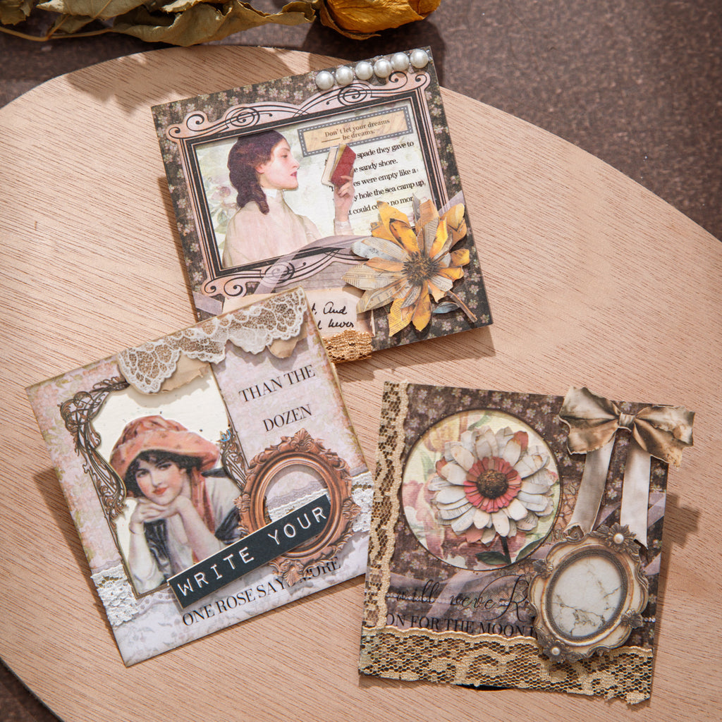10 Pcs Vintage Frame Cardstock Stickers JYSJ