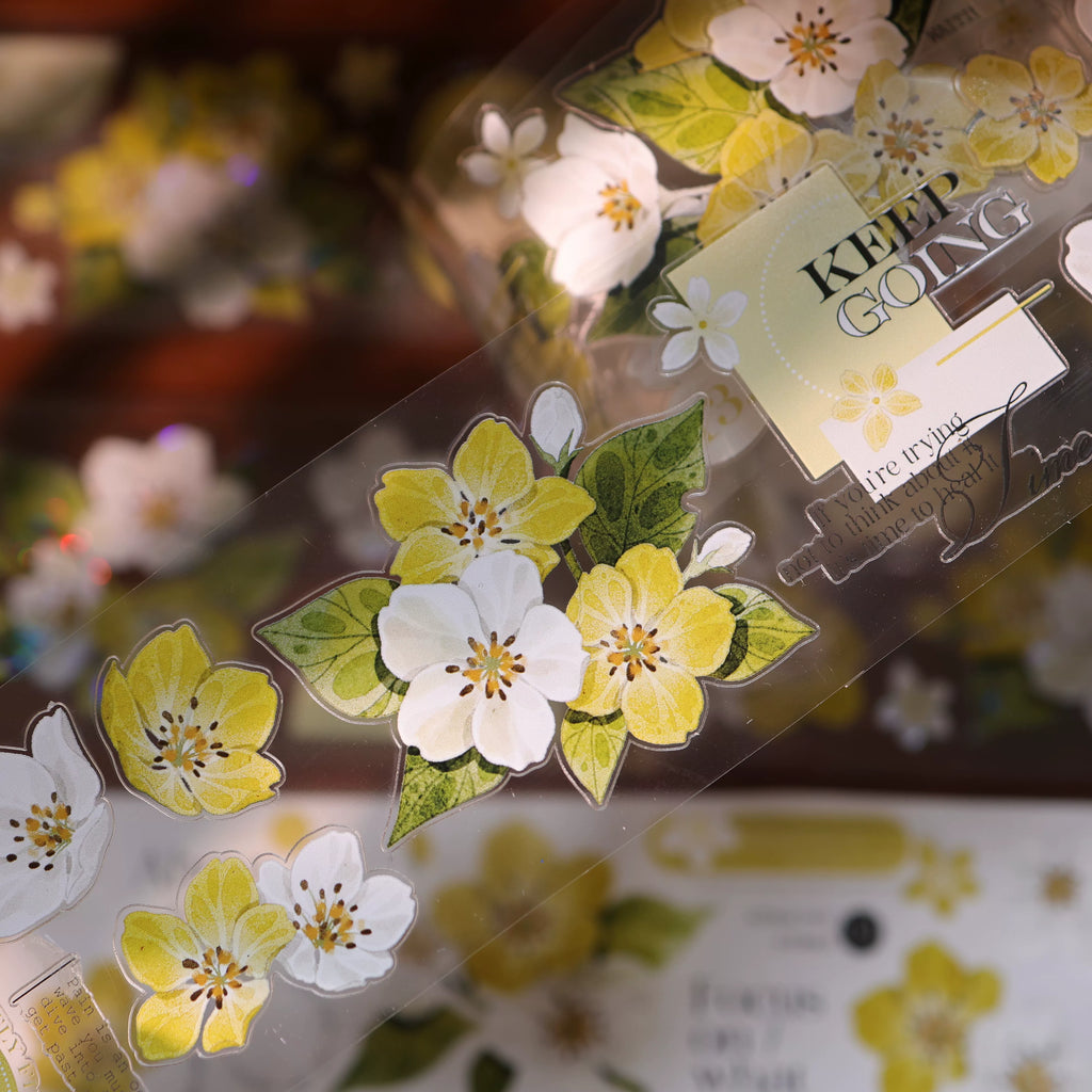 Floral Decorative Tape Rolls- Creamy Pear