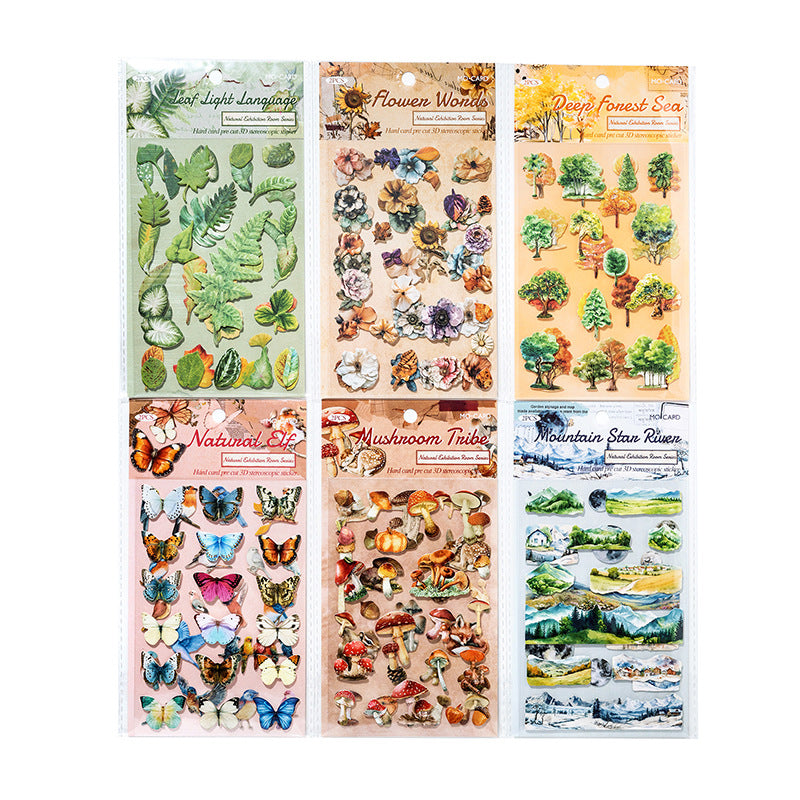 2 Sheets Natural Plant Animal Cardstock Stickers ZRCLS