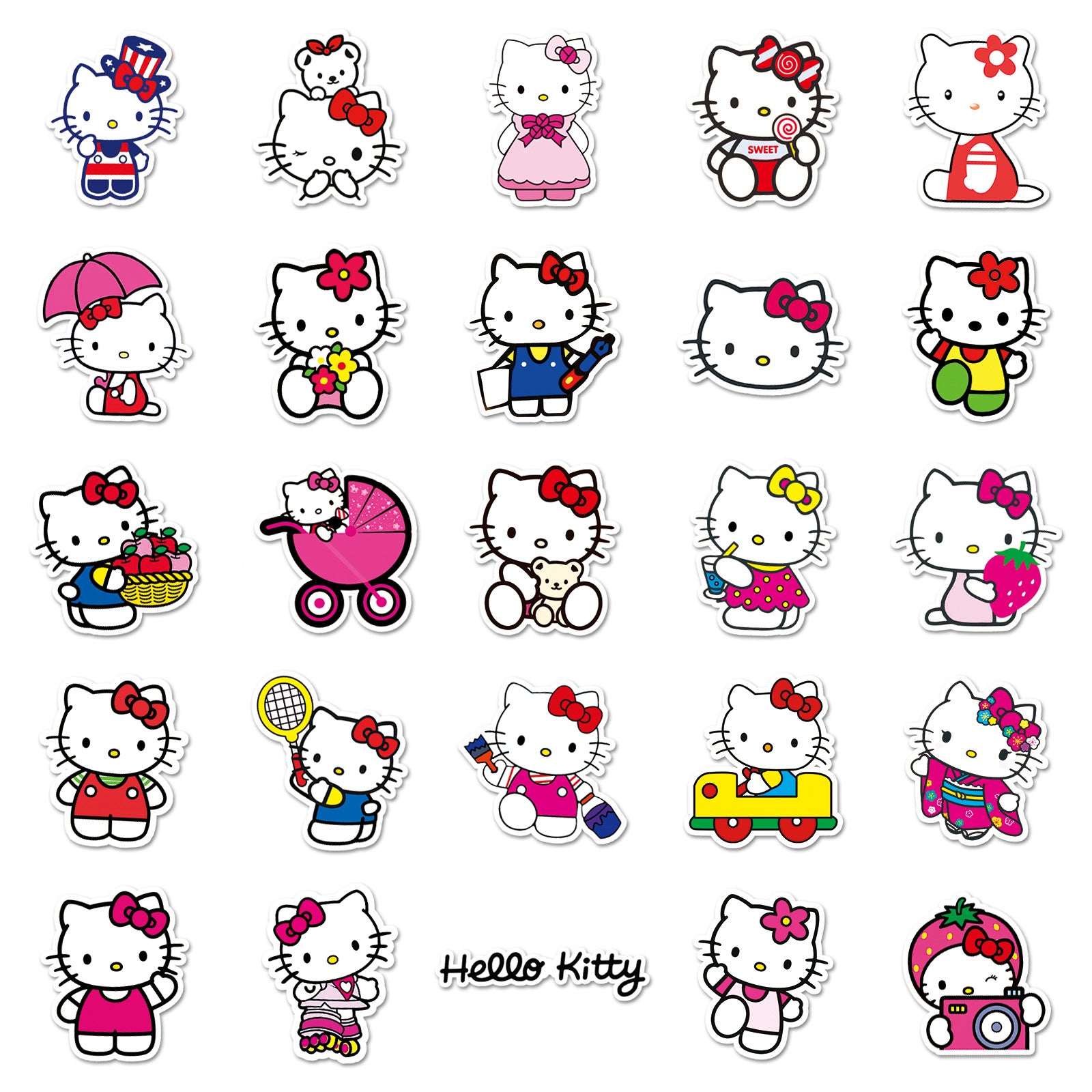 50 Pcs Vinyl Kitty Cat Stickers TZKT47