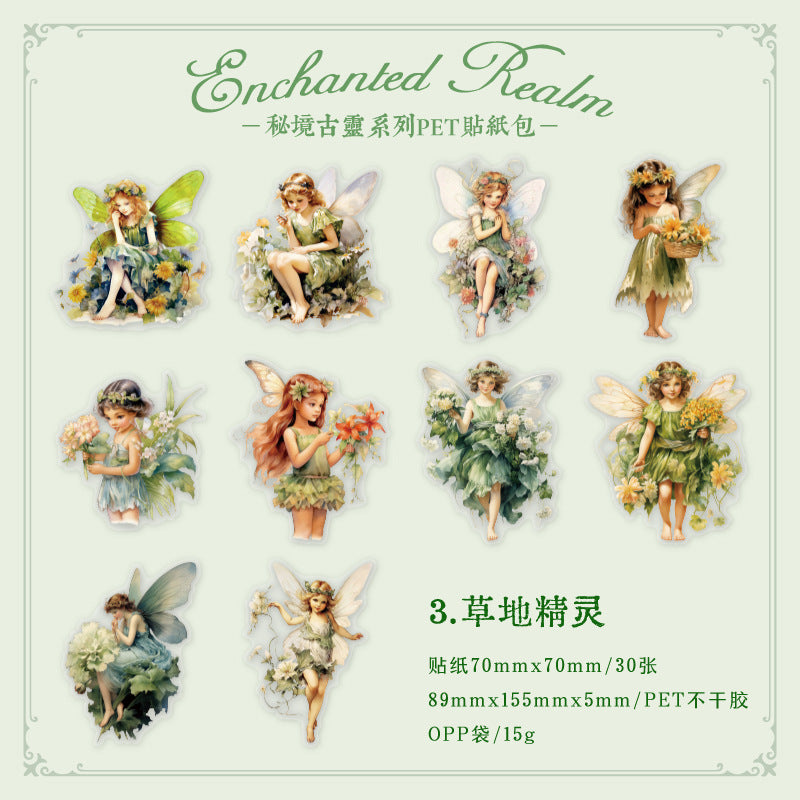 30 Pcs Fairy Tale PET Stickers  MJGL