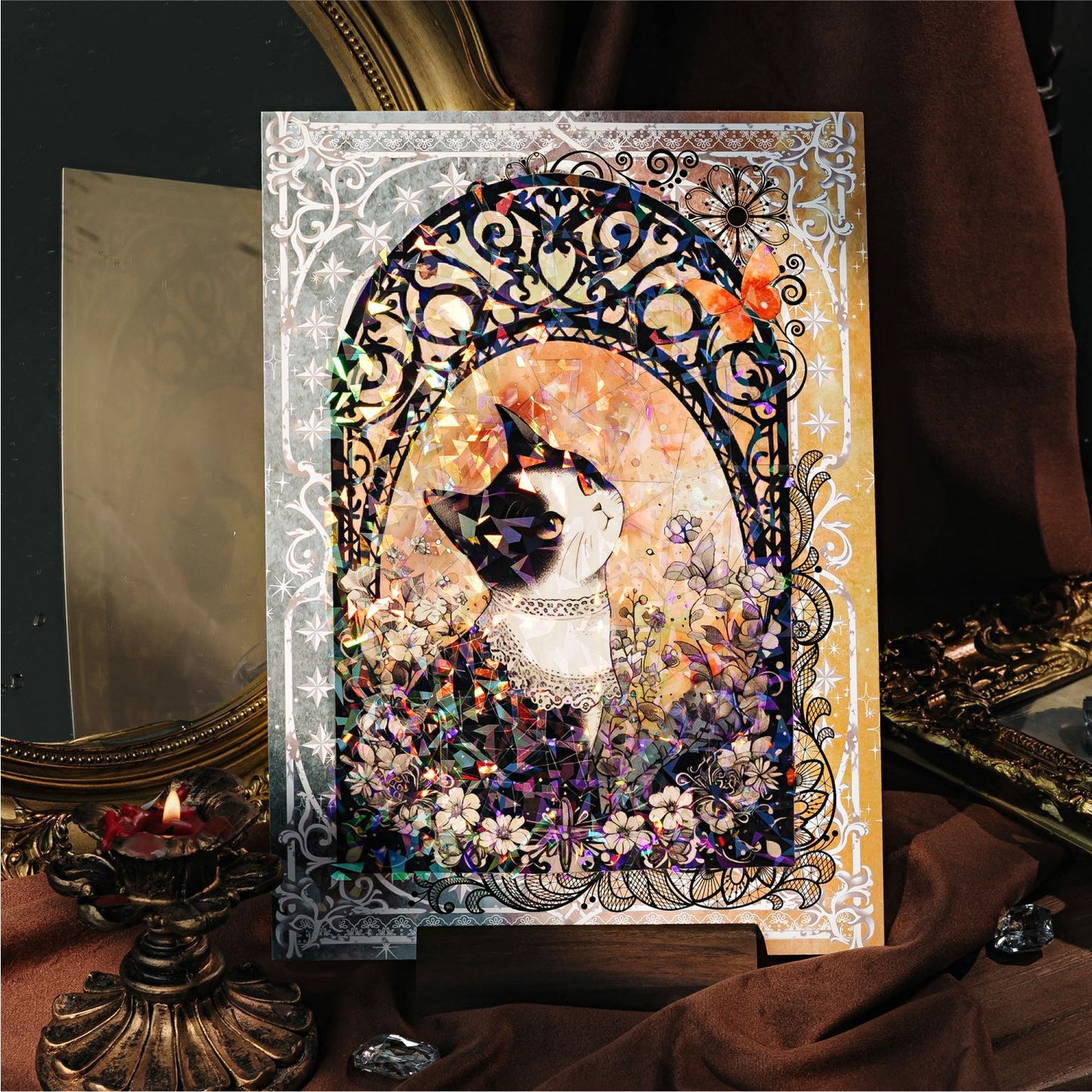 Vintage Cat Diy Puzzle  Stickers LGAY