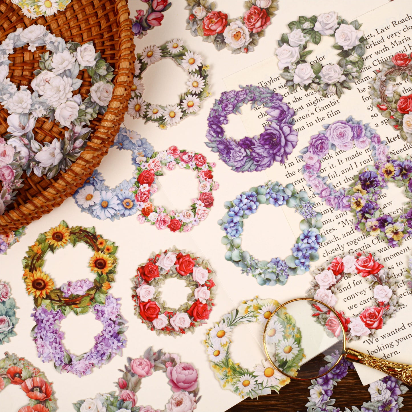 8 Pcs Garland PET Stickers HHXL