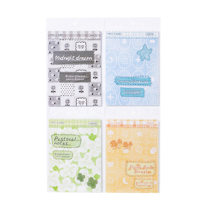 24 Pcs Floral Grid Basic Journal Paper SMZM