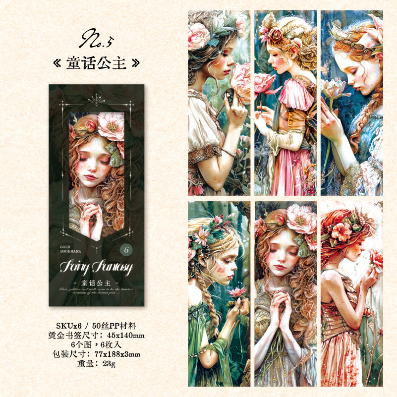 6 Pcs Vintage PVC Bookmark JLHXQ