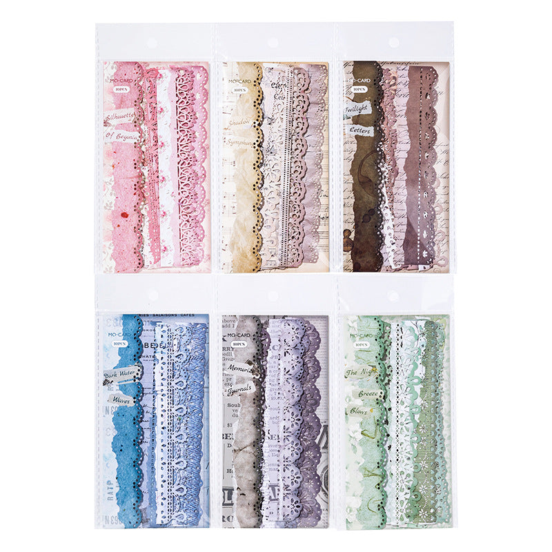 10 Pcs Cutout Lace Stickers YRZZ
