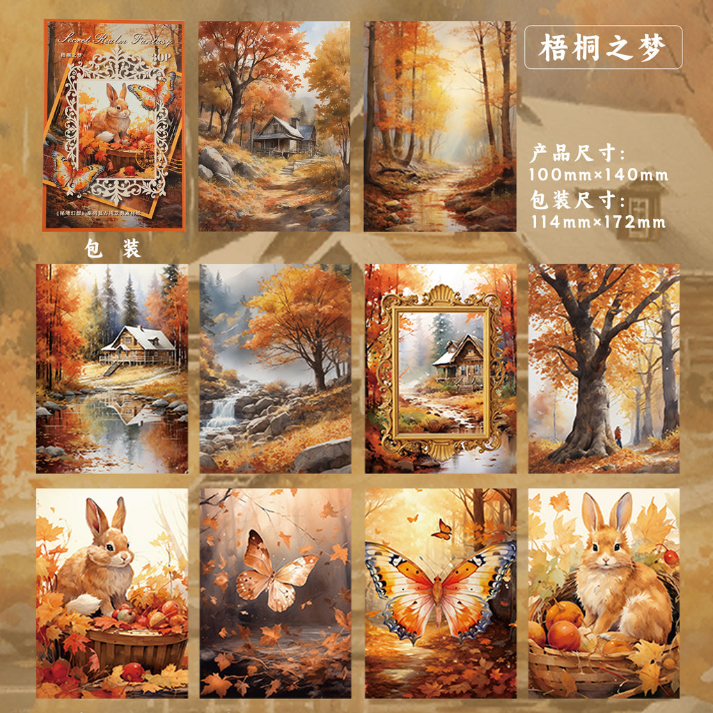 30 Pcs Vintage Landscape Scrapbook Paper MJHX