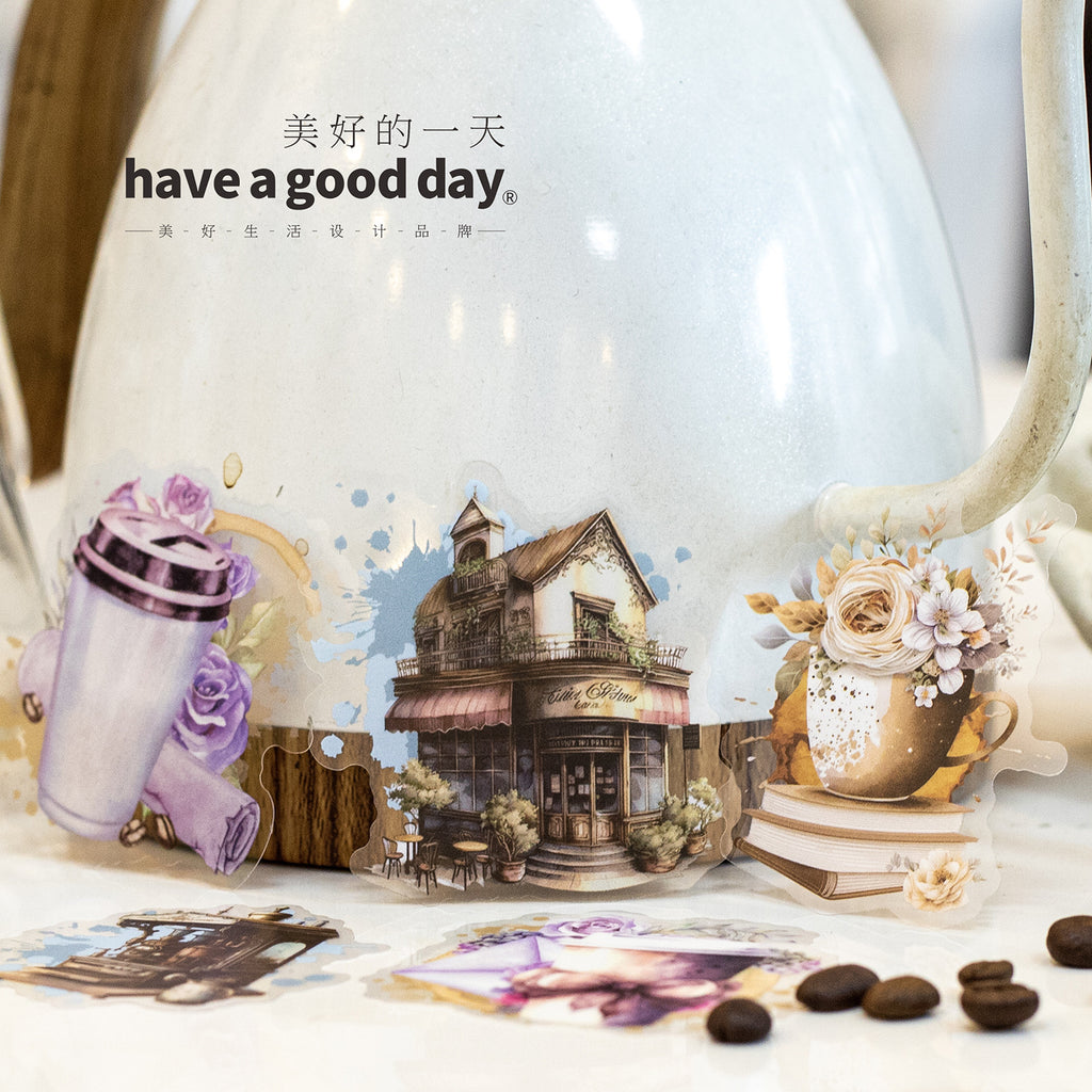 30 Pcs Coffee Theme PET Stickers LMKFG