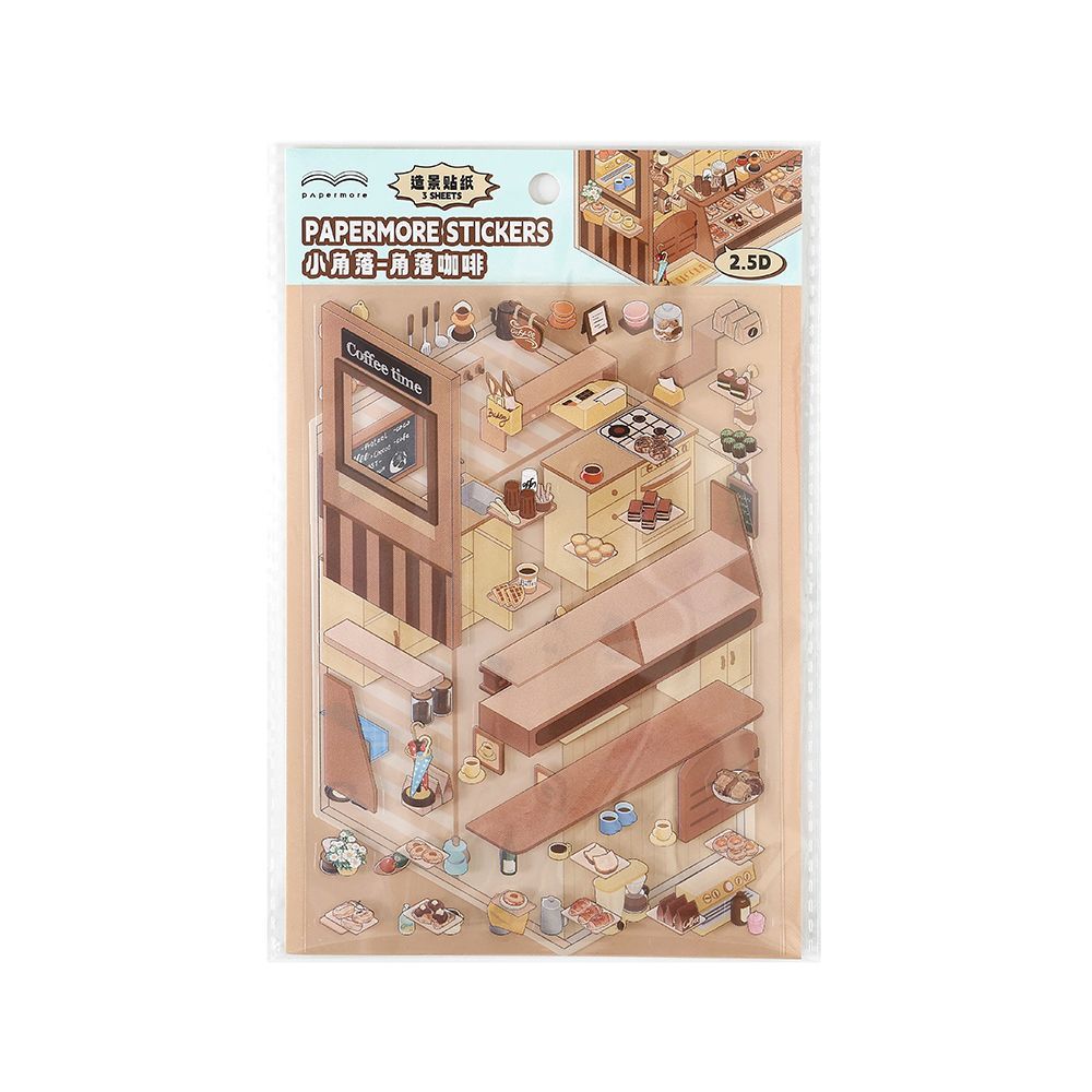 3D Shop Room Scene PET Stickers Kit XJLXL