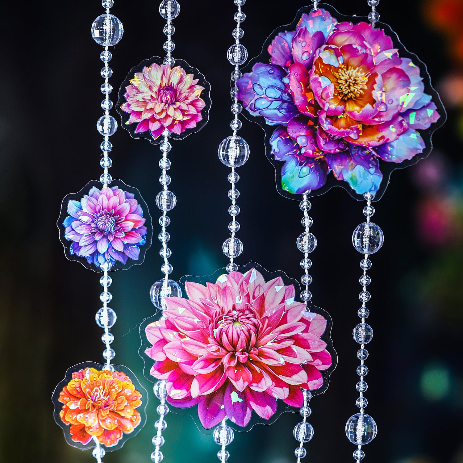 20 Pcs PET Flower Stickers HPJX