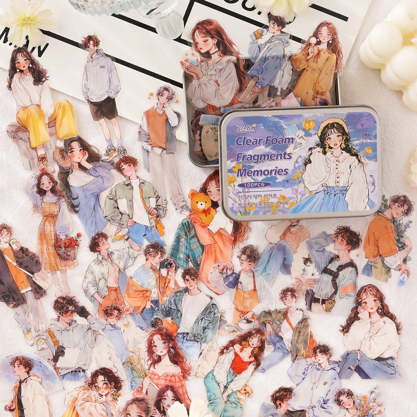 100 Pcs Fashion Boys and Girls PET Stickers SGSX