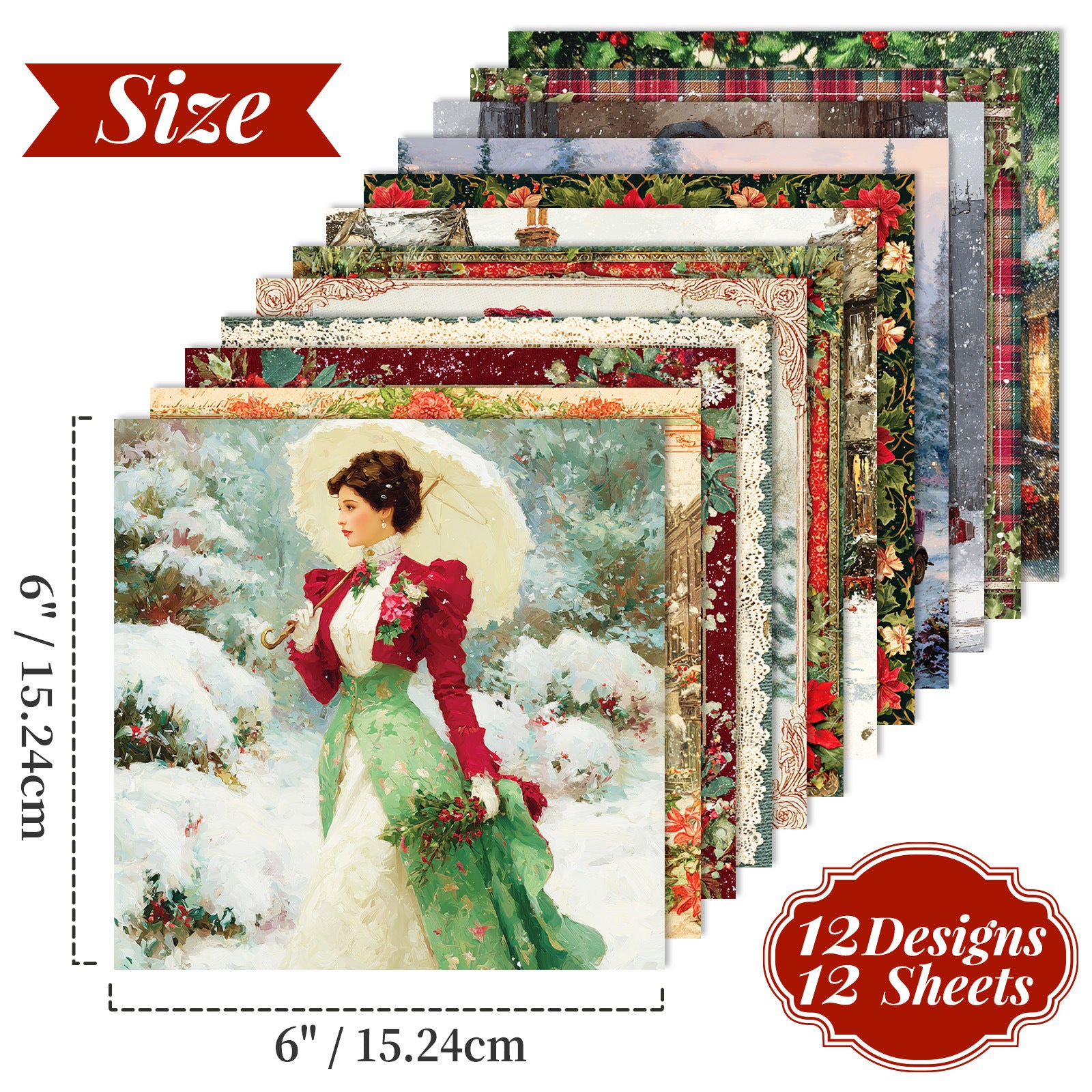 6 inch Victoria Winter Scrapbook Paper Pad PA788