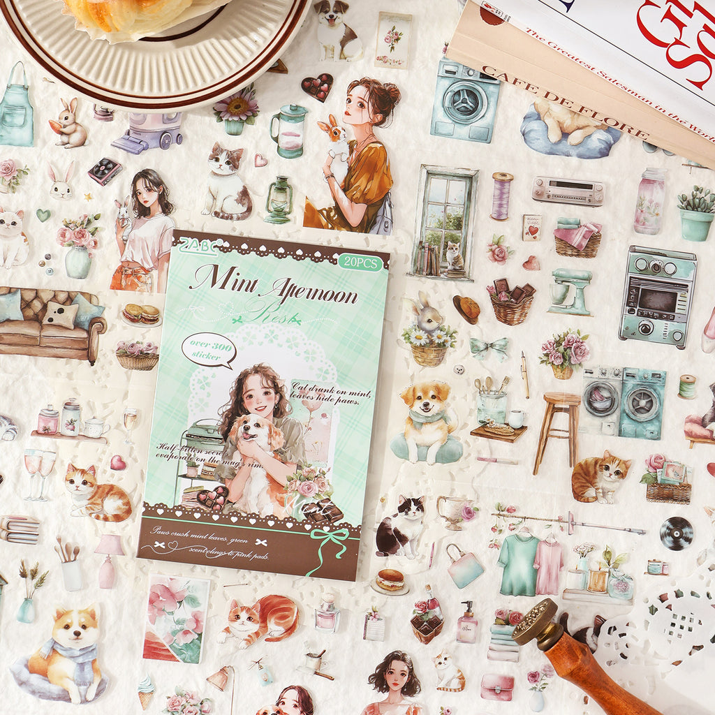 20 Sheets Lifestyle PET Stickers Book BFMC