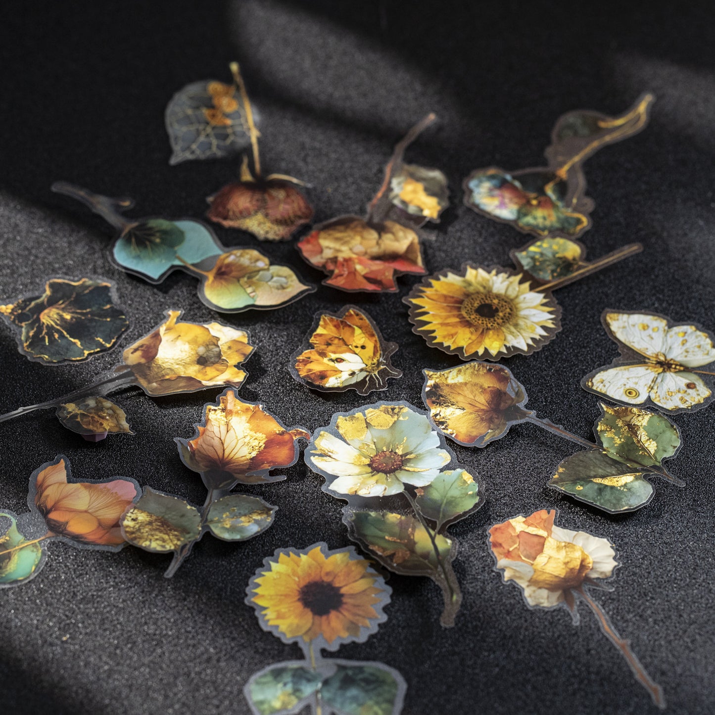 10 Pcs Vintage Flower PET Stickers LJHY