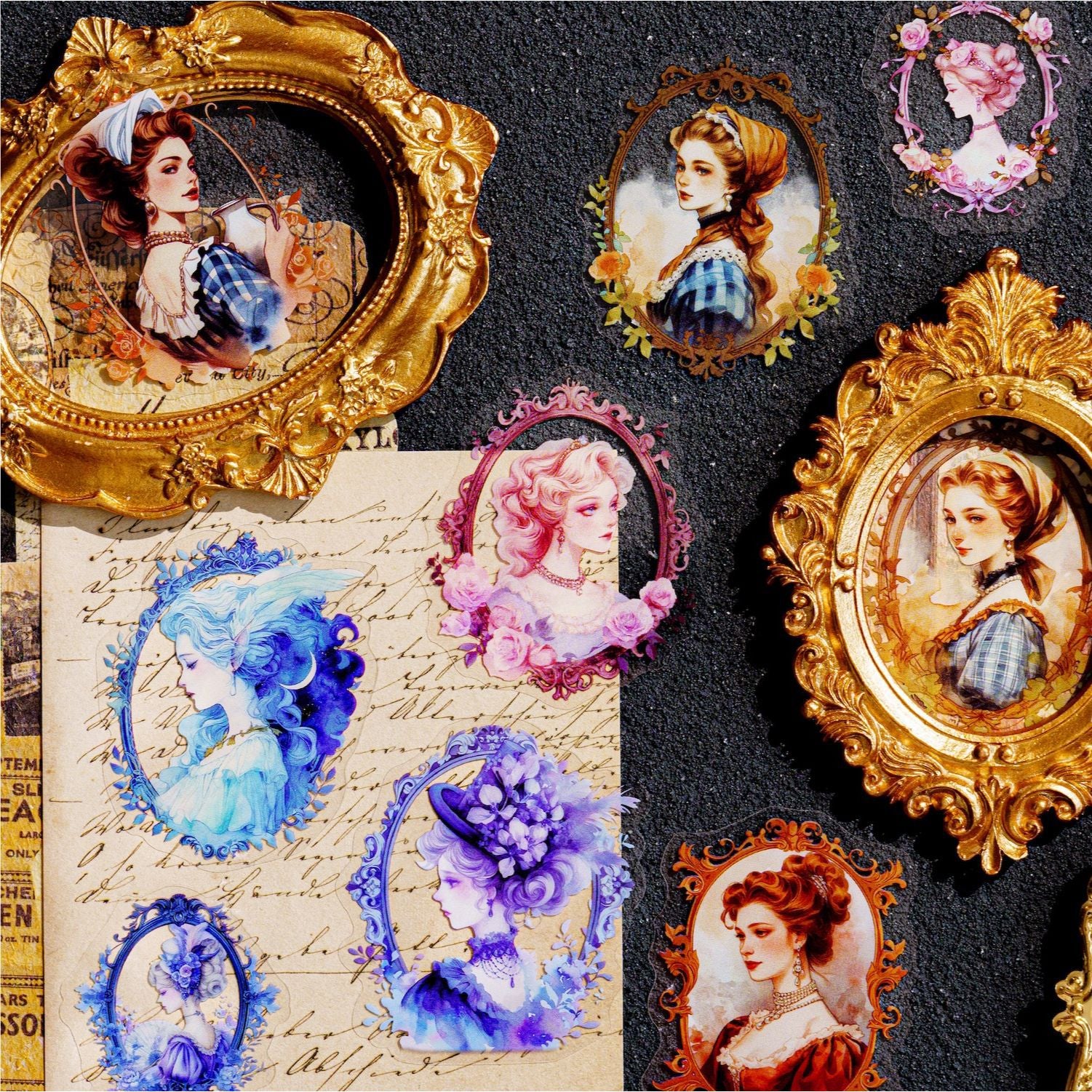 40 Pcs Vintage Lady PET Stickers FGXXH