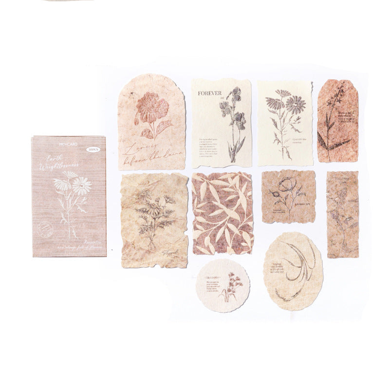 30 Pcs Vintage Earth Botanical Letterpress Paper