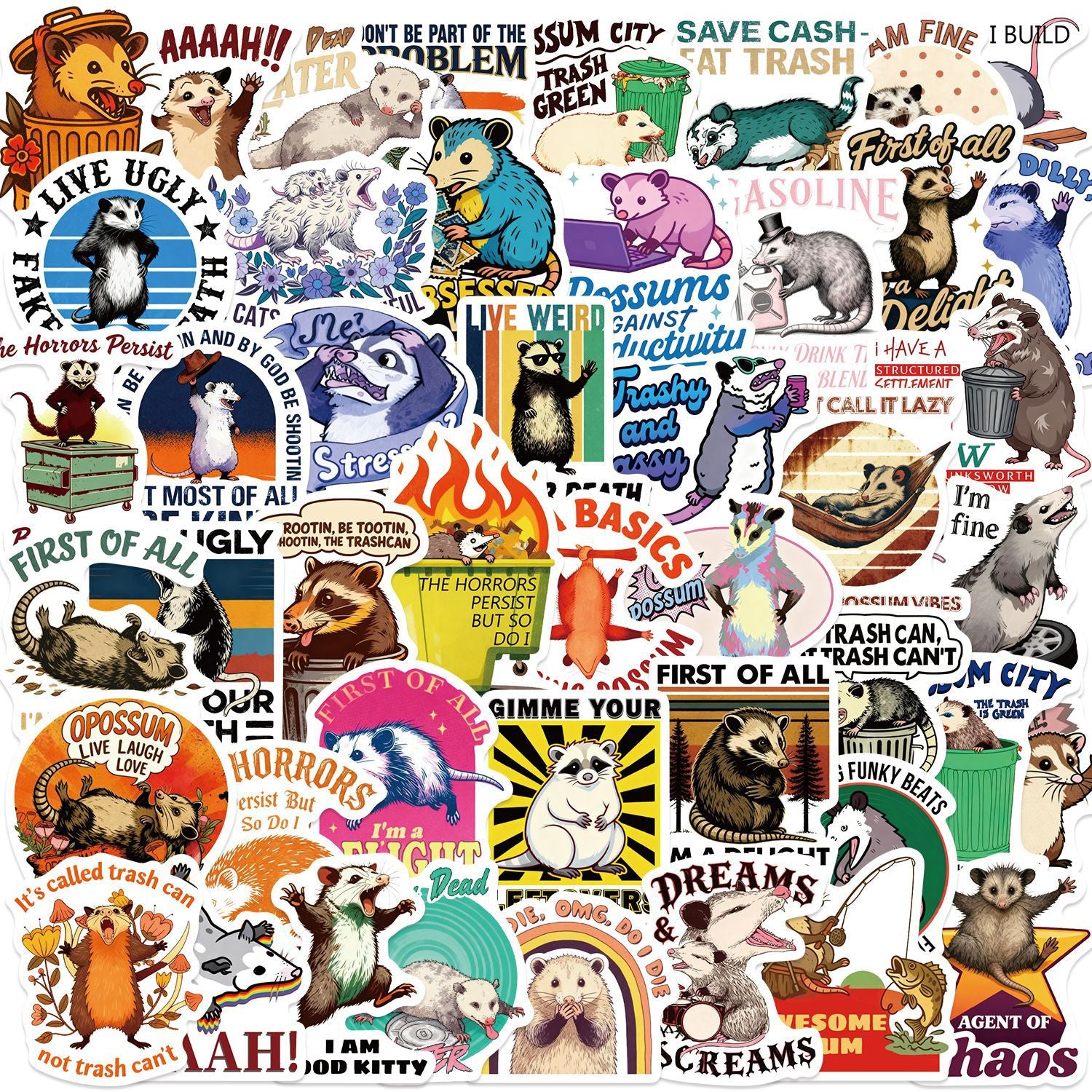 50PCS Funny Sarcastic Meme Vinyl Stickers FUN07