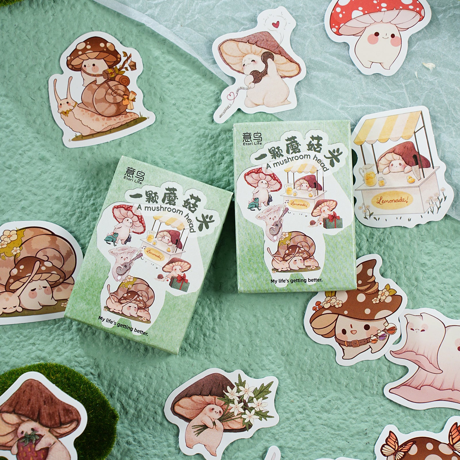 30 Pcs Mushroom Boxed Stickers YKMGT