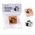 Kawaii Funny Cat Wood Stamp - Drinking Meow