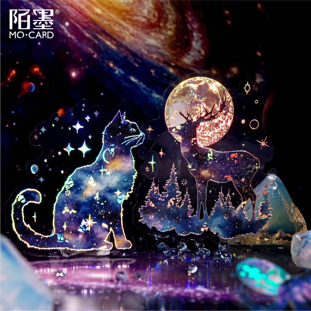 20 Pcs Galaxy Themed PET Stickers XKMY