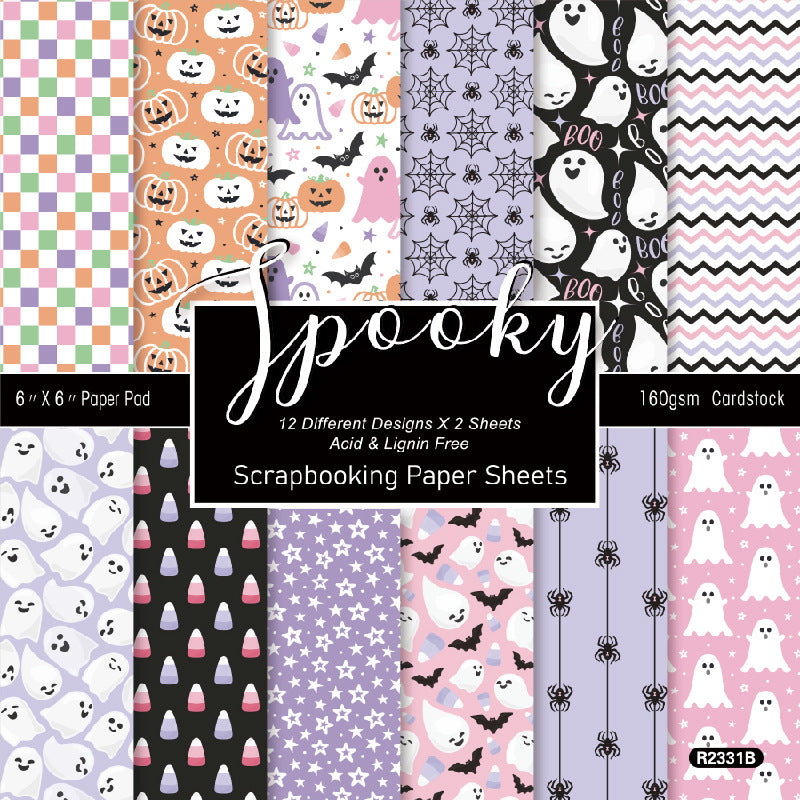 6 inch Halloween Scrapbook Paper Pad SKP331B