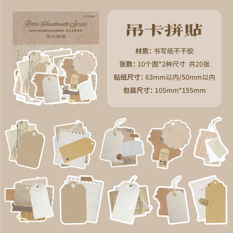 20 Pcs Vintage Label Stickers FGSZ