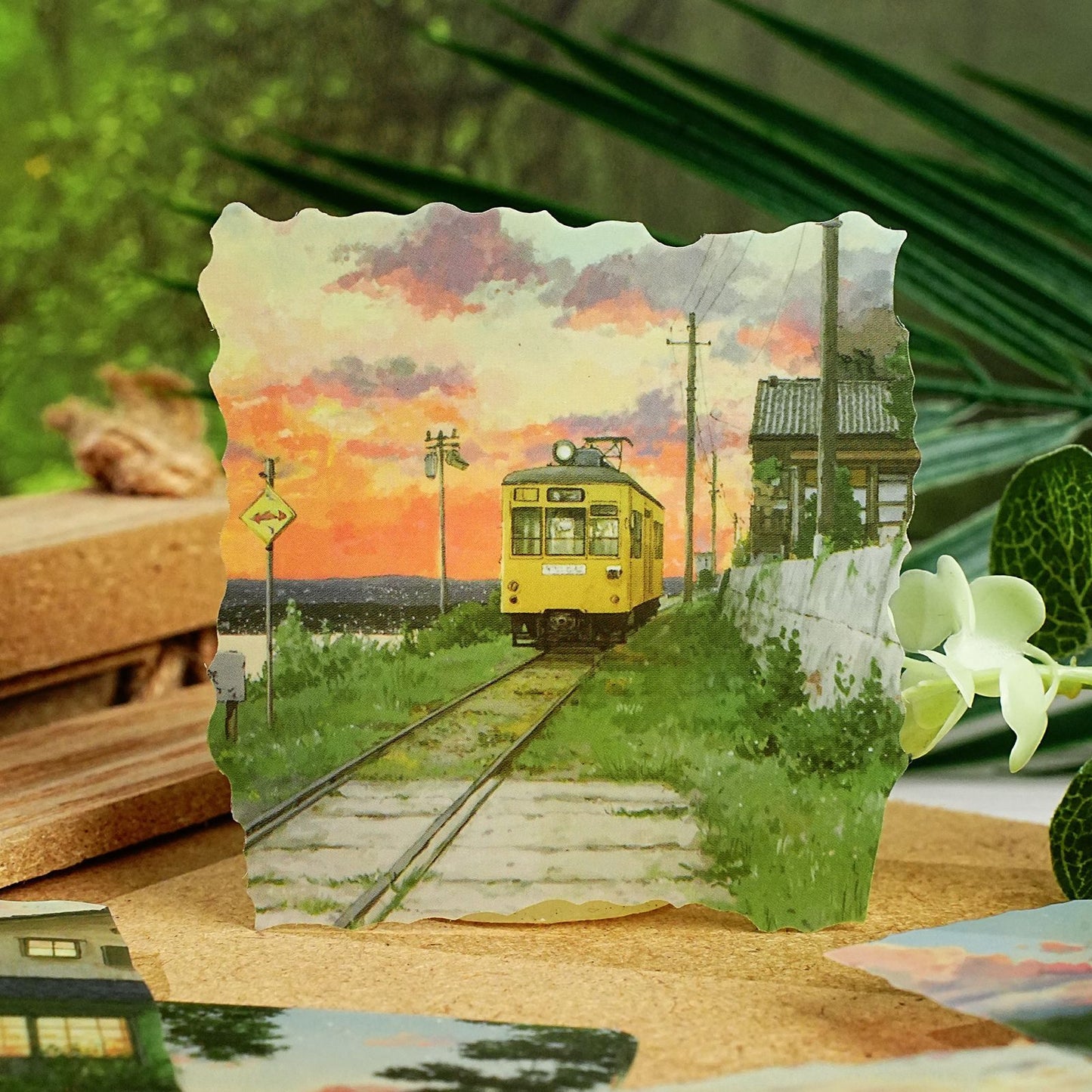 15 Pcs Sunset Landscape PET Stickers CRJJ