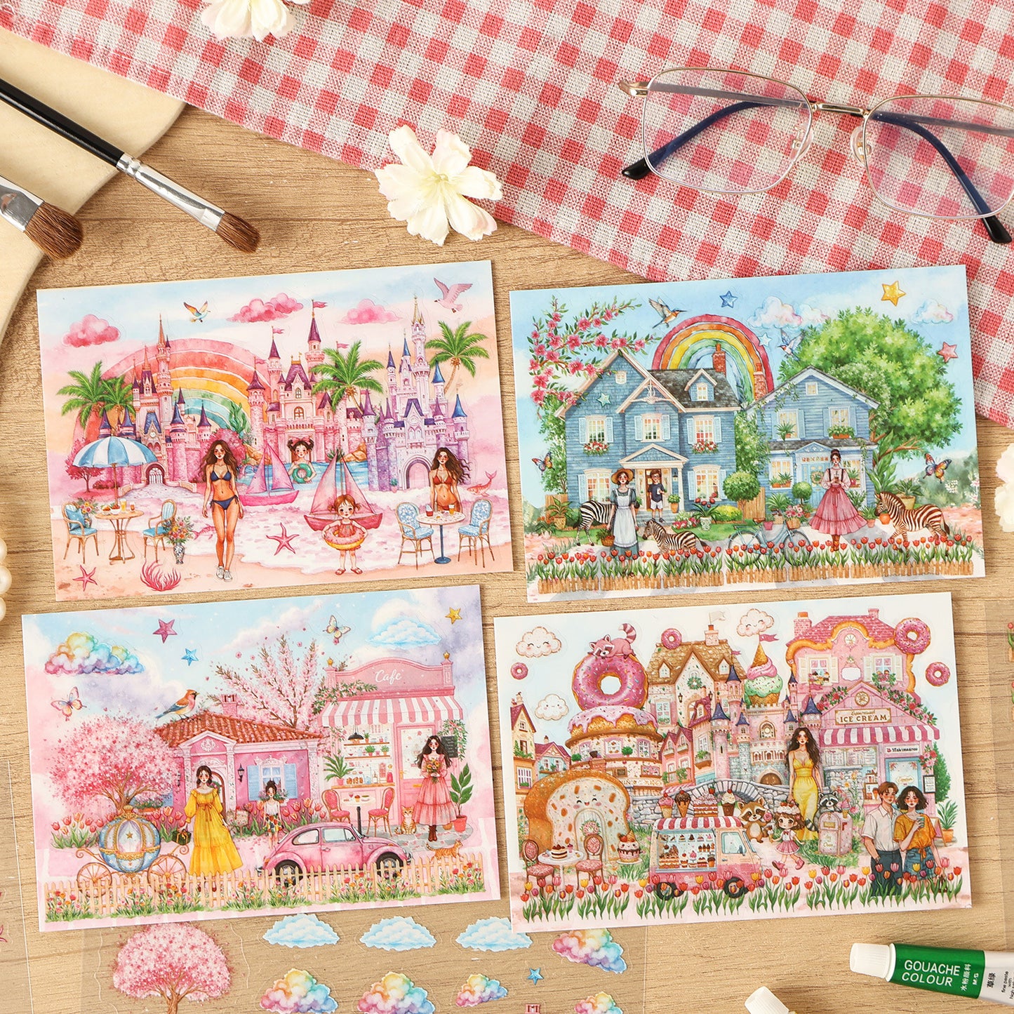 Flower House Themd DIY Stickers Kit HJHL
