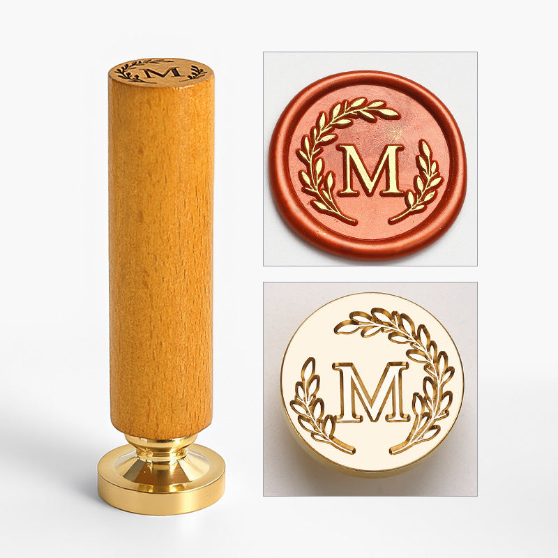 Vintage Alphabet: Wooden Handle Wax Seal Stamp Set