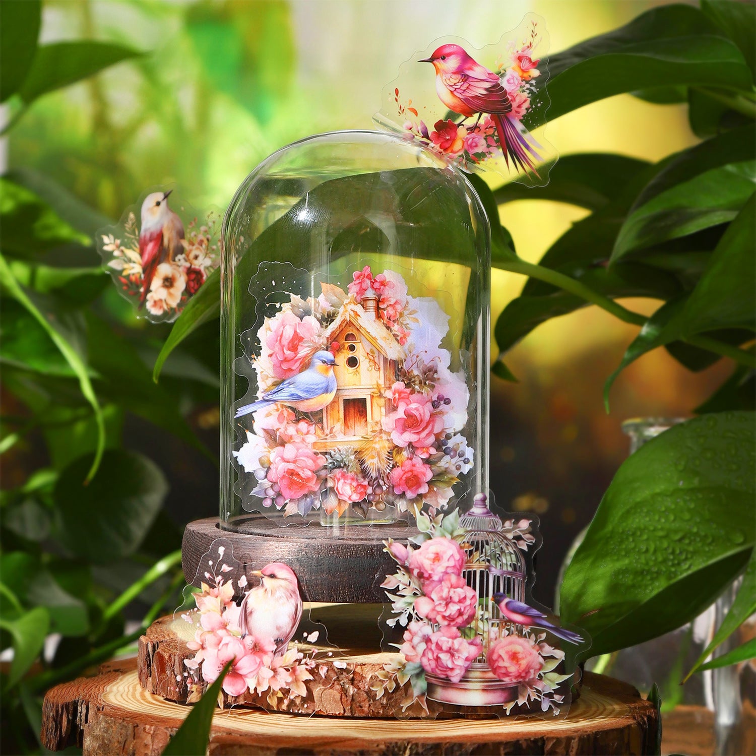 30 Pcs PET Bird Stickers NYHS