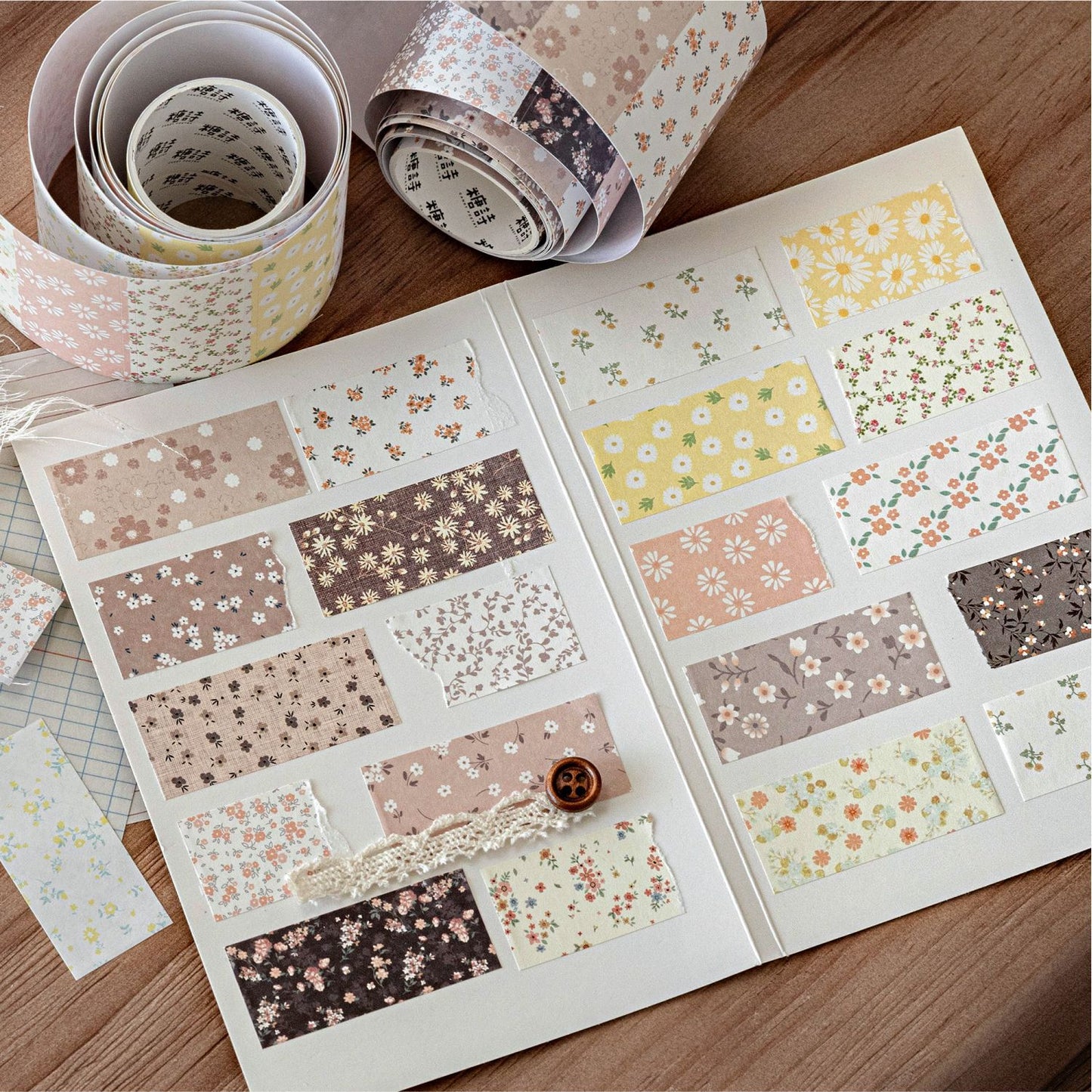 1 Roll Floral Patterned Stickers Tape SHJX