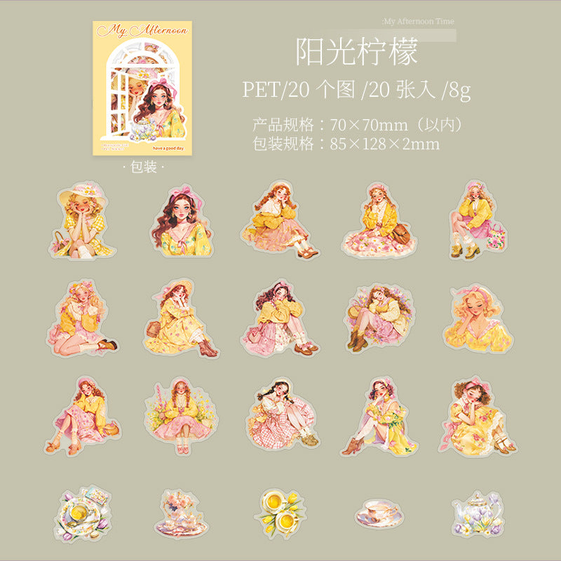 20 Pcs Girl PET Stickers WDWHSG